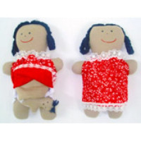 Boneca Mãe Grávida Negra com Bebê