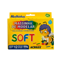 Massa de Modelar Soft - 12 cores foscas - 180g  