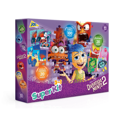 Divertidamente 2 - Super Kit - Quebra-Cabeça, Dominó e Jogo da Memória 