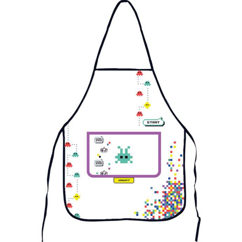 Avental Escolar Decorado Game Over Infantil