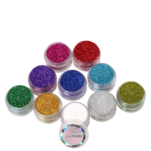 Pintura Facial Glitter em Pó para Pintura Facial - 10 Cores 