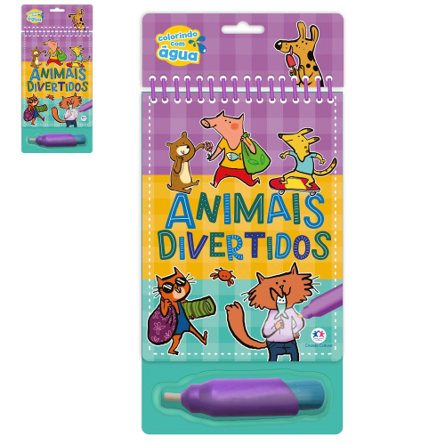 Livro Aquabook Animais Divertidos - Caneta Mágica Livro Aquabook Animais Divertidos - Caneta Mágica