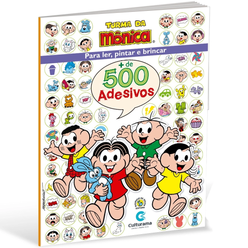 Livro Colorir Turma da Mônica - 500 Adesivos
