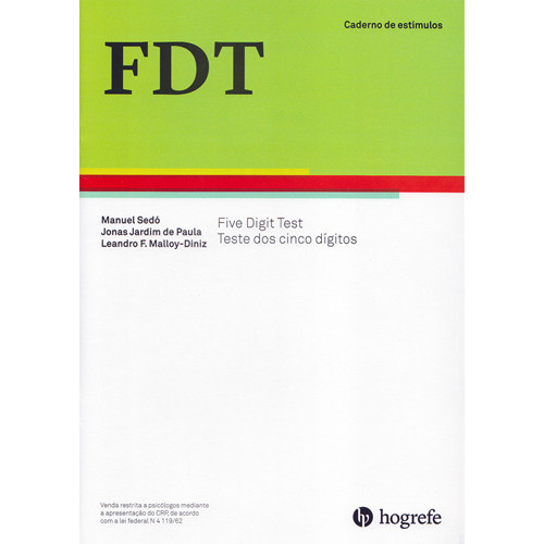 FDT - Five Digit Test - Caderno de Aplicação - Estímulos FDT - Five Digit Test - Caderno de Aplicação - Estímulos