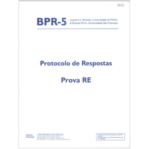BPR-5 - Bateria de Provas de Raciocínio - Bloco de Resposta (RE)