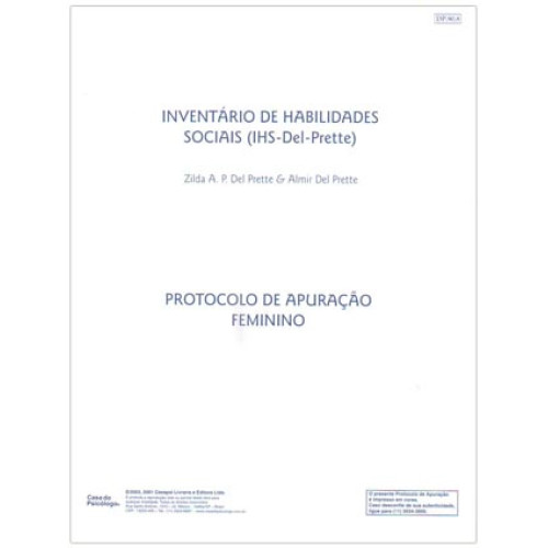 IHS - Inventário de Habilidades Sociais - Bloco Apuração Feminino