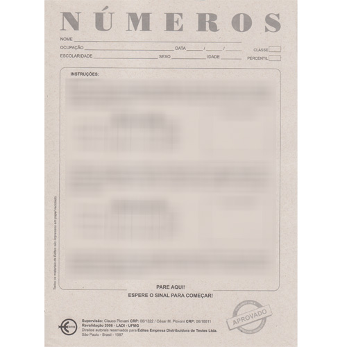 Bateria TSP - Caderno de Aplicação - Protocolo Números