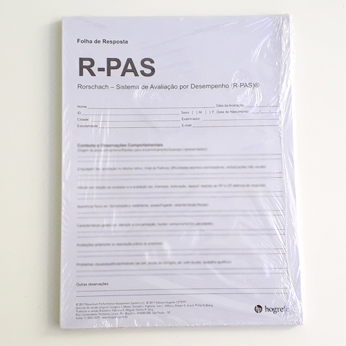 R-PAS - Sistema de Avaliação por Performance no Rorschach - Bloco de Protocolos de Aplicação