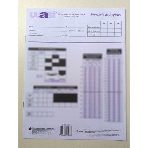 WASI - Escala Wechsler Abreviada de Inteligência - Protocolo de Registro