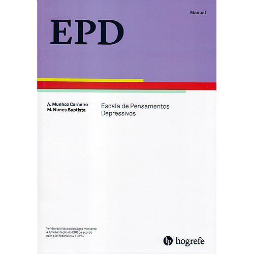 EPD - Escala de Pensamentos Depressivos - Manual