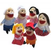 Fantoche Kit Família Branca com 6 personagens - 25 centímetros