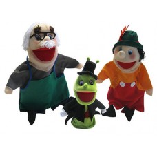 Fantoche kit Pinóquio com 3 personagens - 25 centímetros