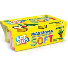 Massinha de modelar Soft com 6 potes de 150 gramas