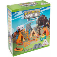 Miniaturas Acampamento Apache - Cowboys - 9 peças para cenário e 27 Figuras coloridas.