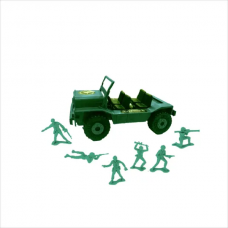 Miniatura Colecionável Forças Armadas com Jipe - 6 Peças