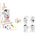 Turma da Mônica Kit Pintura - Cavalete 4 Tela