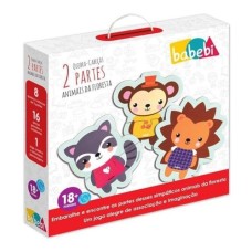 Quebra-cabeça Educativo 2 Partes Animais da Floresta