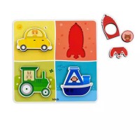 Quebra-cabeça de Encaixe Transportes, Cores e Formas