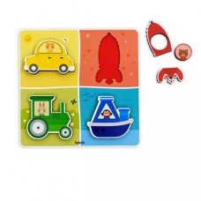 Quebra-cabeça de Encaixe Transportes, Cores e Formas