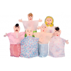 Fantoche Família Branca Conjunto com 6 Personagens