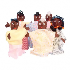 Fantoche Família Negra Conjunto com 6 Personagens