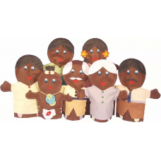 Fantoche Familia Negra Feltro com 7 Peças