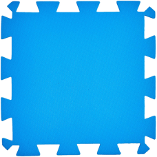 Tatame de EVA com Encaixe 50 x 50 centímetros com 1 centímetro de espessura Azul - Pacote com Quatro Unidades