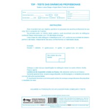 TDP - Teste das Dinâmicas Profissionais - Livro de Aplicação e Avaliação Vol. 2 (Pacote com 10 unidades)